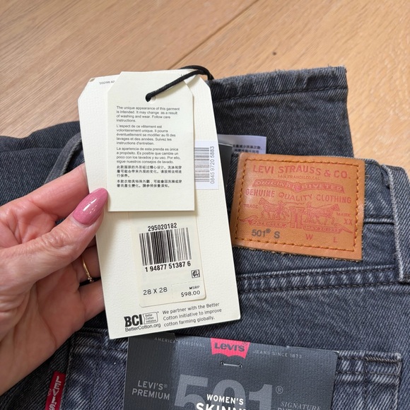 Levi's Premium 501 Skinny Jeans - washed black button fly - Picture 4 of 4